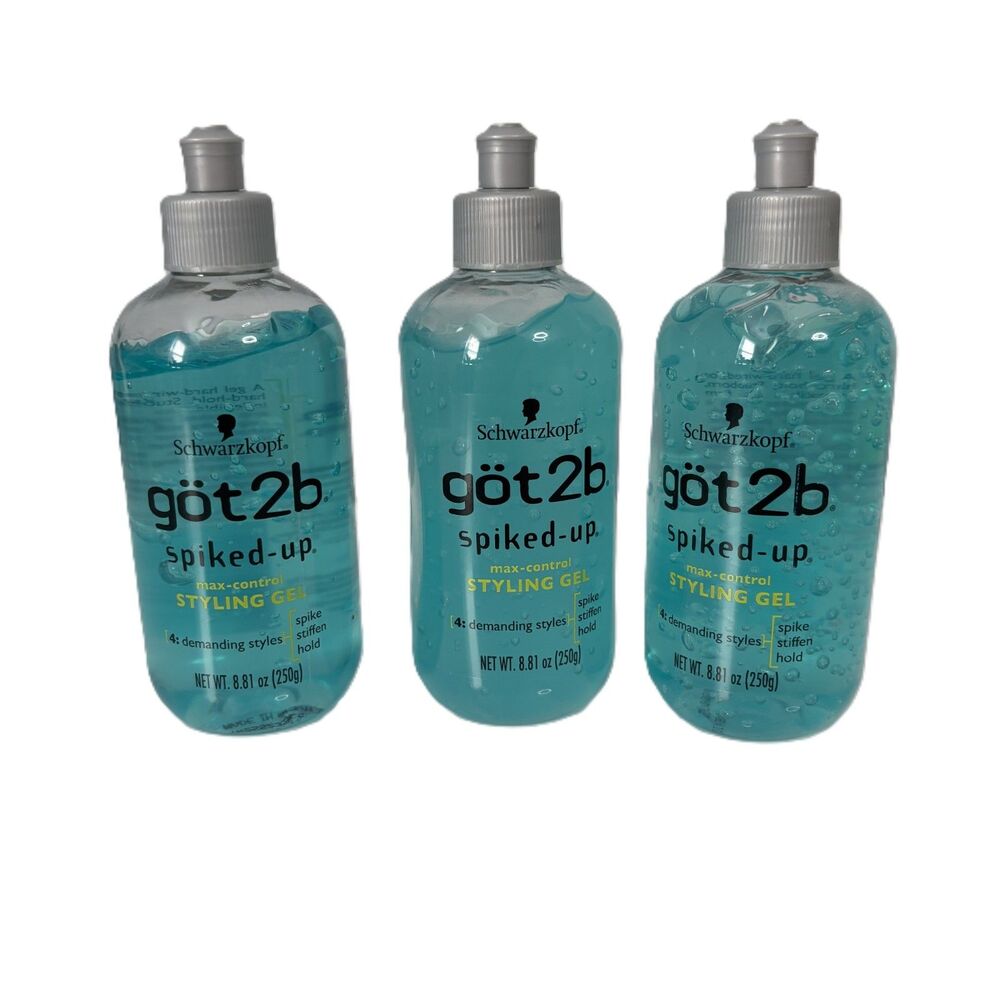 Lot of 3 NEW Schwarzkopf Got 2B SPIKED UP Max Control Styling Gel 8.81 oz